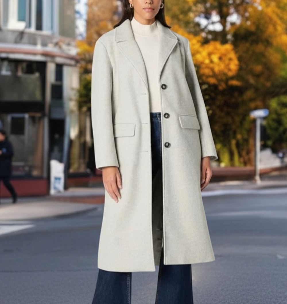 The Drop Liam Long Overcoat Heather Grey Loose Fit Women's Size XXL NWT